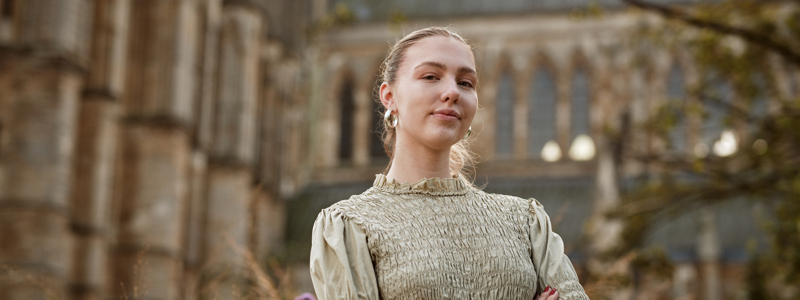 A student at Lincoln Cathedral