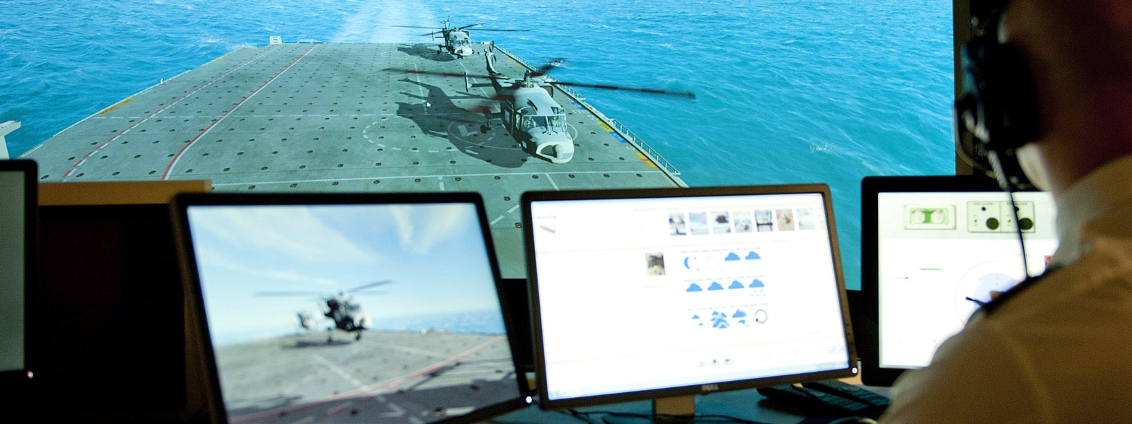 Naval personnel taking part in a simulation