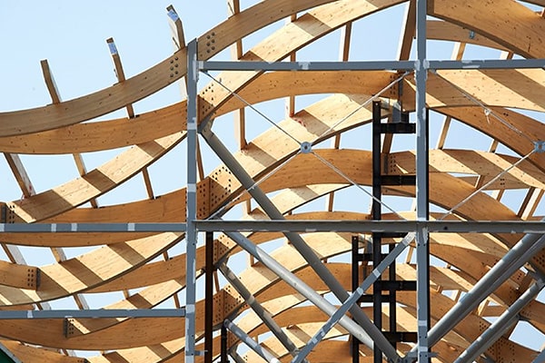 Abstract of a timber roof