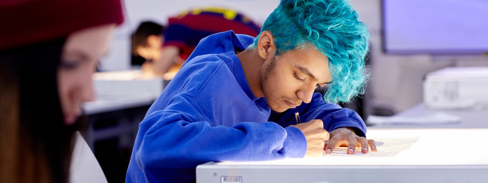 An illustration student drawing