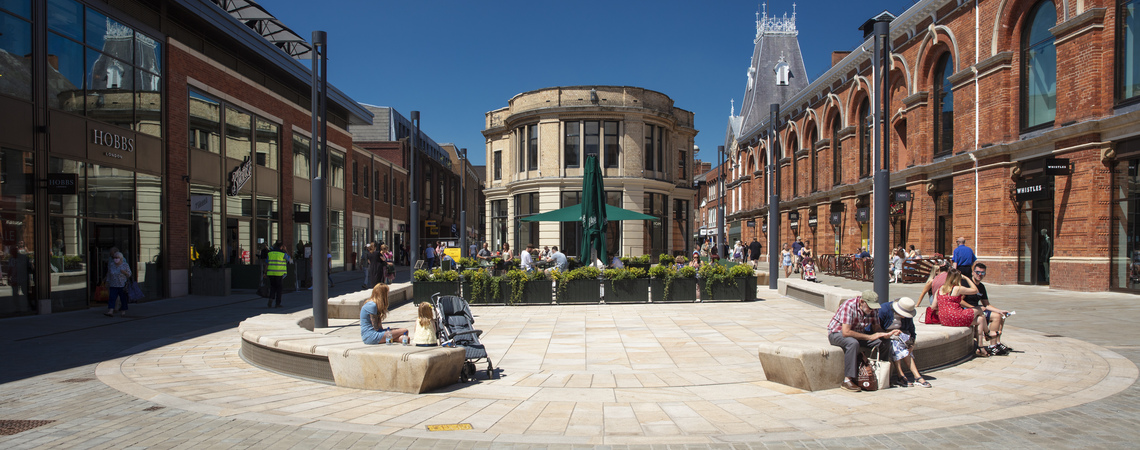 The Cornhill Quarter in summer