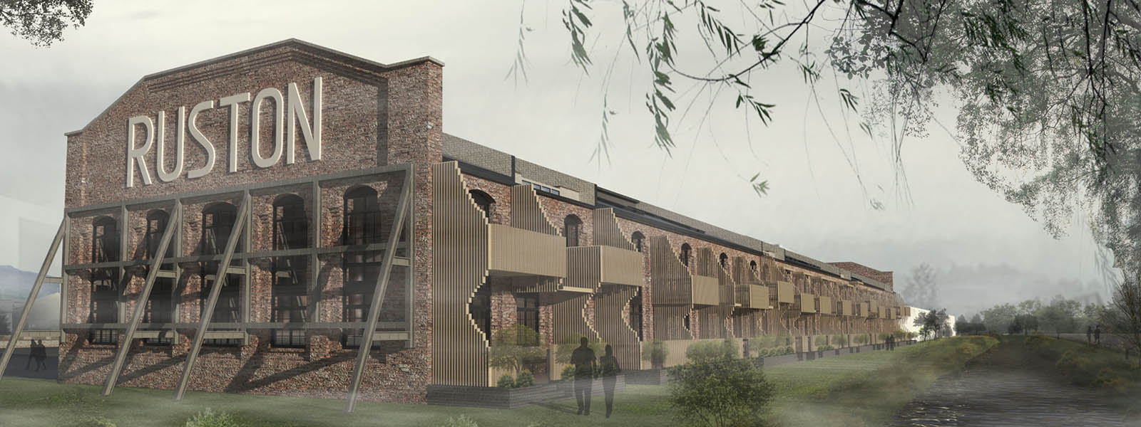 Student artwork of Rustons building 