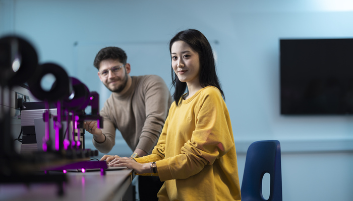 Students taking part in a practical experiment