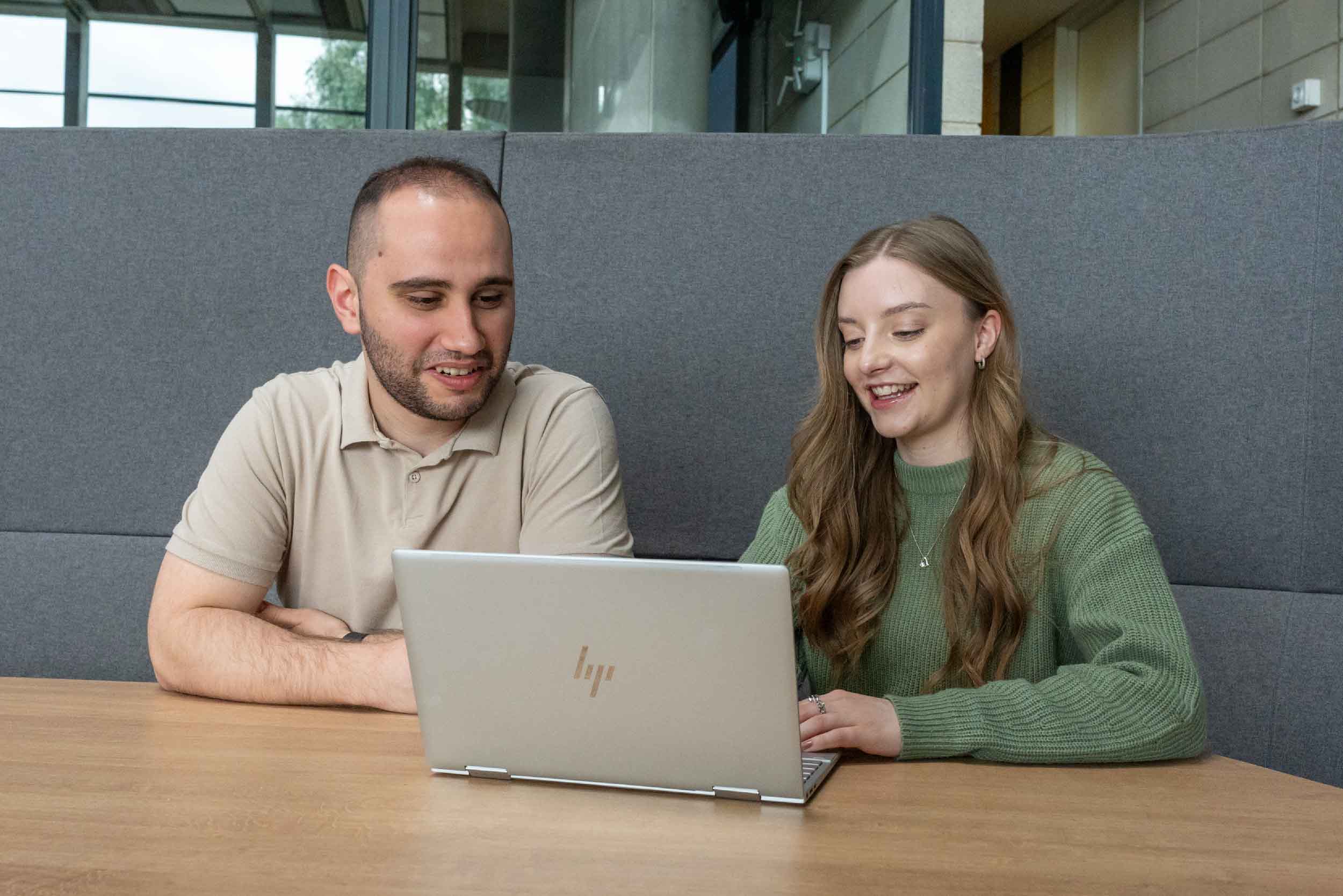 Two students studying